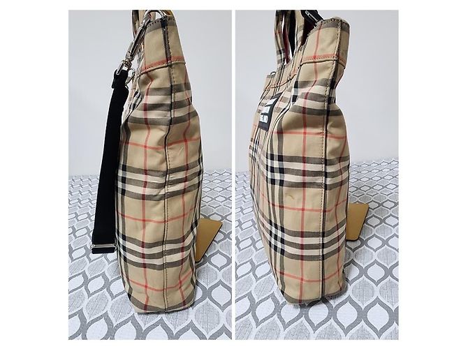 Borsa Messenger Burberry Nova Check Beige/Nero - vista 10