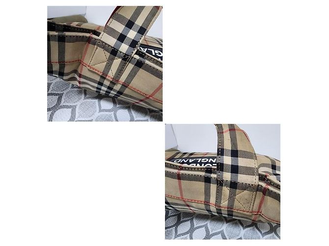 Borsa Messenger Burberry Nova Check Beige/Nero - vista 12