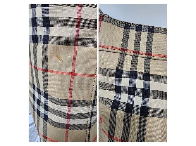 Borsa Messenger Burberry Nova Check Beige/Nero - vista 13
