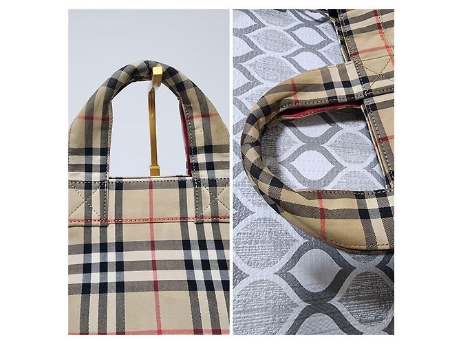 Borsa Messenger Burberry Nova Check Beige/Nero - vista 14