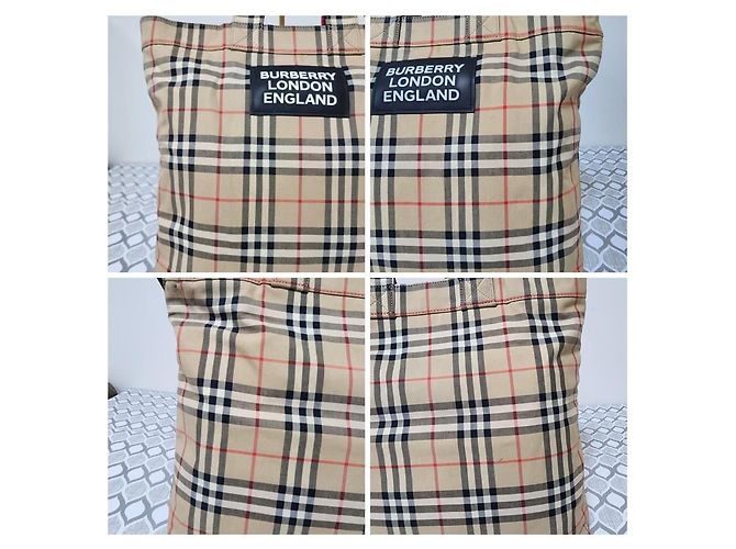 Borsa Messenger Burberry Nova Check Beige/Nero - vista 16