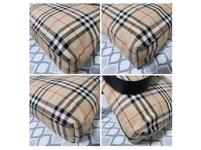 Borsa Messenger Burberry Nova Check Beige/Nero - vista 19