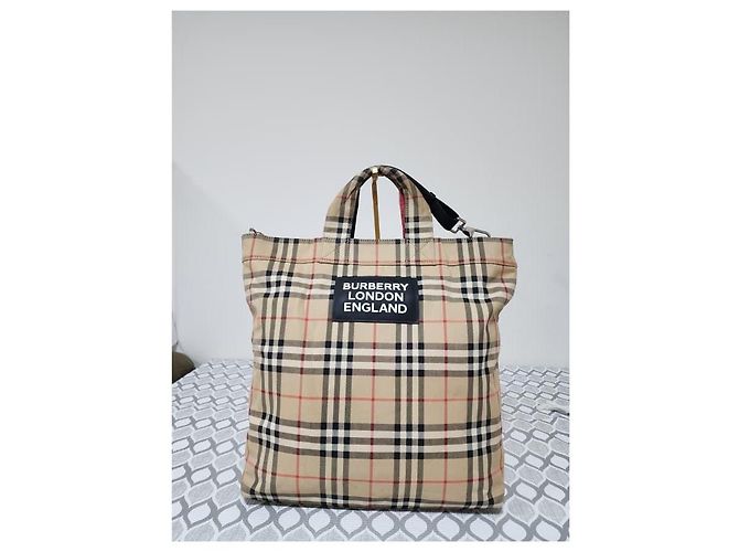 Borsa Messenger Burberry Nova Check Beige/Nero - vista 2