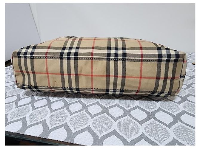 Borsa Messenger Burberry Nova Check Beige/Nero - vista 20