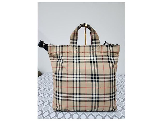 Borsa Messenger Burberry Nova Check Beige/Nero - vista 5