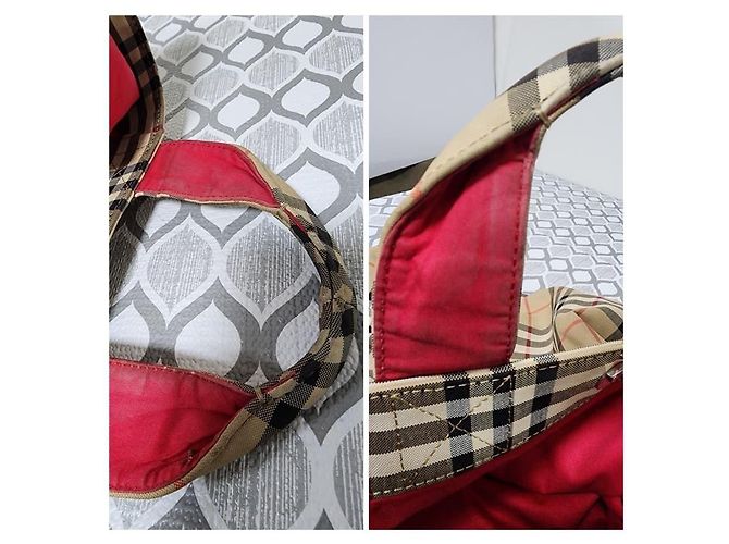 Borsa Messenger Burberry Nova Check Beige/Nero - vista 6