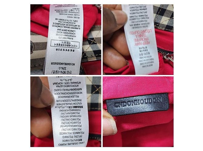Borsa Messenger Burberry Nova Check Beige/Nero - vista 8