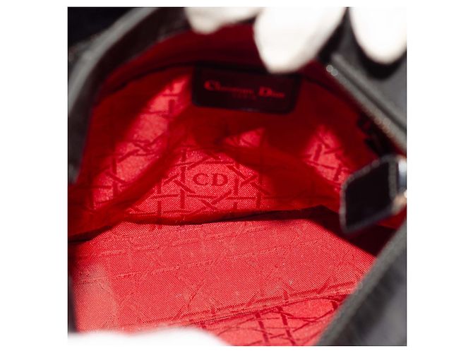 Christian Dior Lady Dior Borsa a mano in pelle nera Nero - vista 13