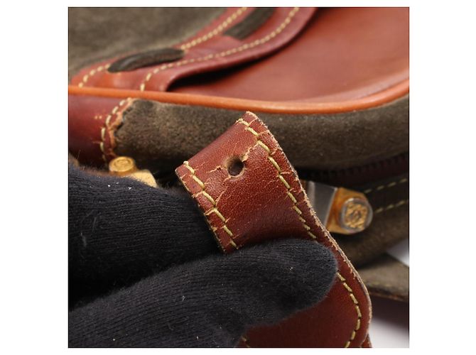 Borsa a Spalla Anagram Loewe Marrone Cachi - vista 13