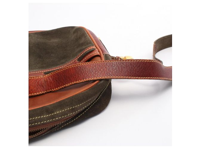 Borsa a Spalla Anagram Loewe Marrone Cachi - vista 14