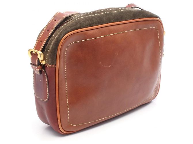 Borsa a Spalla Anagram Loewe Marrone Cachi - vista 2
