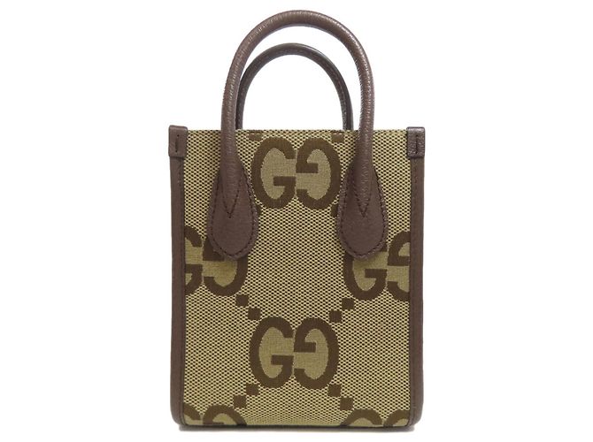 Borsa Mini Tote Jumbo GG 699406 di Gucci Marrone - vista 2