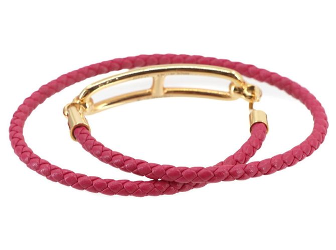Pulsera Roulis Double Tour Hermès Rosa Dorado - vista 3