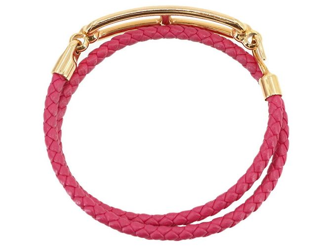 Pulsera Roulis Double Tour Hermès Rosa Dorado - vista 4