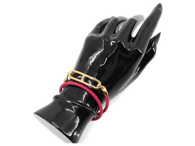 Pulsera Roulis Double Tour Hermès Rosa Dorado - vista 7