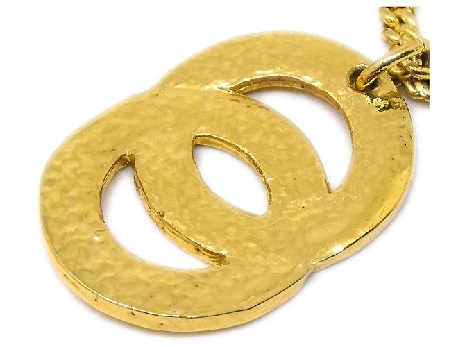 Céline Pendente a cerchio in metallo con logo vintage Celine D'oro - vista 3