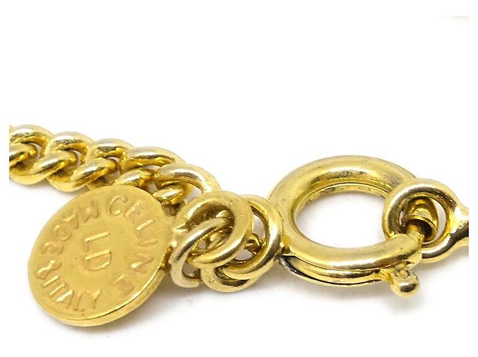 Céline Pendente a cerchio in metallo con logo vintage Celine D'oro - vista 4
