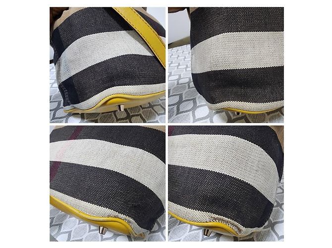 Burberry Borsa hobo Ashby media in tela Mega Check gialla/beige Giallo - vista 6