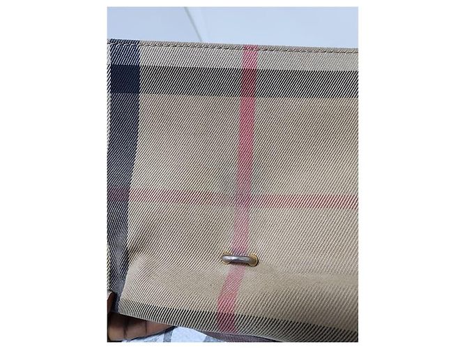 Borsa a tracolla Macken Small in pelle di vitello House Check Beige/Marrone di BURBERRY - vista 10