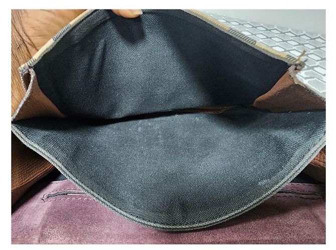 Borsa a tracolla Macken Small in pelle di vitello House Check Beige/Marrone di BURBERRY - vista 11