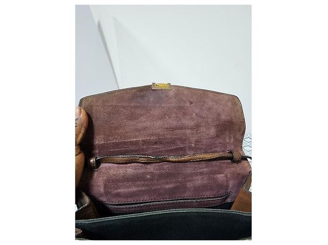 Borsa a tracolla Macken Small in pelle di vitello House Check Beige/Marrone di BURBERRY - vista 12