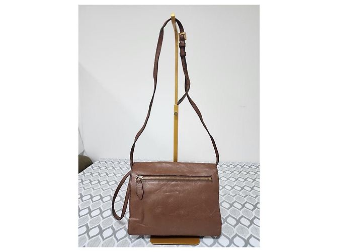 Borsa a tracolla Macken Small in pelle di vitello House Check Beige/Marrone di BURBERRY - vista 4