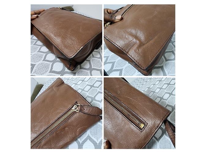 Borsa a tracolla Macken Small in pelle di vitello House Check Beige/Marrone di BURBERRY - vista 6