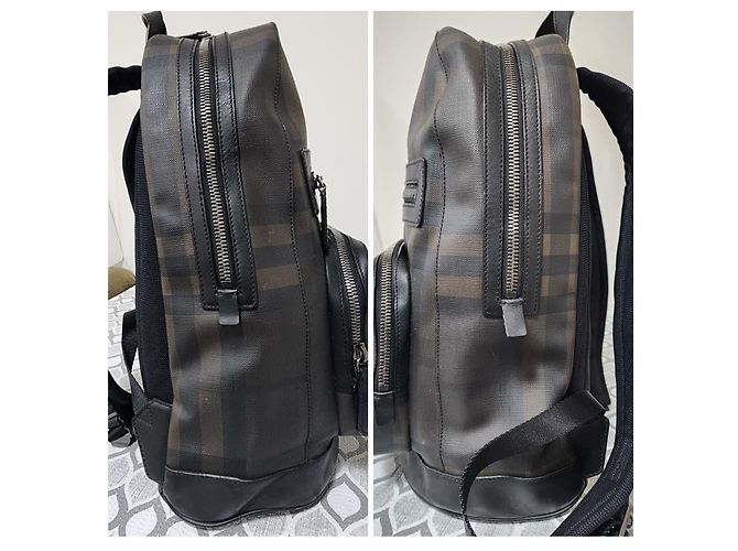 Burberry Rucksack mit Rauchigem Karomuster Schwarz - Ansicht 11