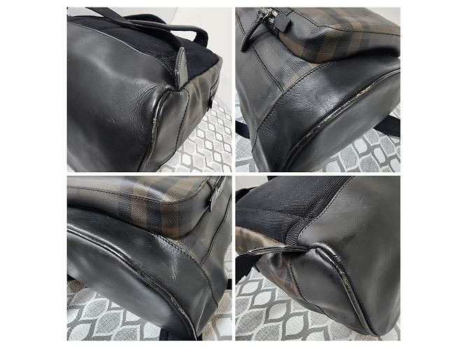 Burberry Rucksack mit Rauchigem Karomuster Schwarz - Ansicht 13
