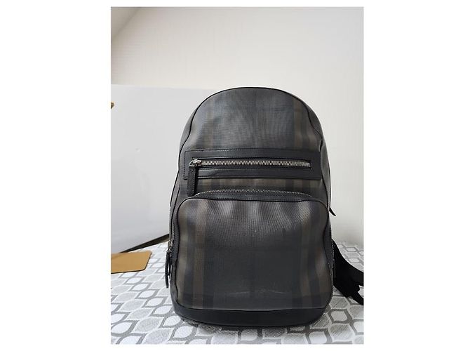 Burberry Rucksack mit Rauchigem Karomuster Schwarz - Ansicht 14