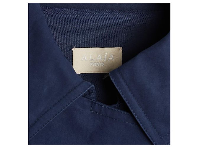 Alaïa Alaia 2015s Cappotto Trench Marino FR38 Oversized Impermeabile UK10 US8 - vista 4