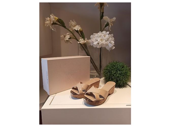 Sandali Jimmy Choo Beige Pelle Vernice 36 - vista 11