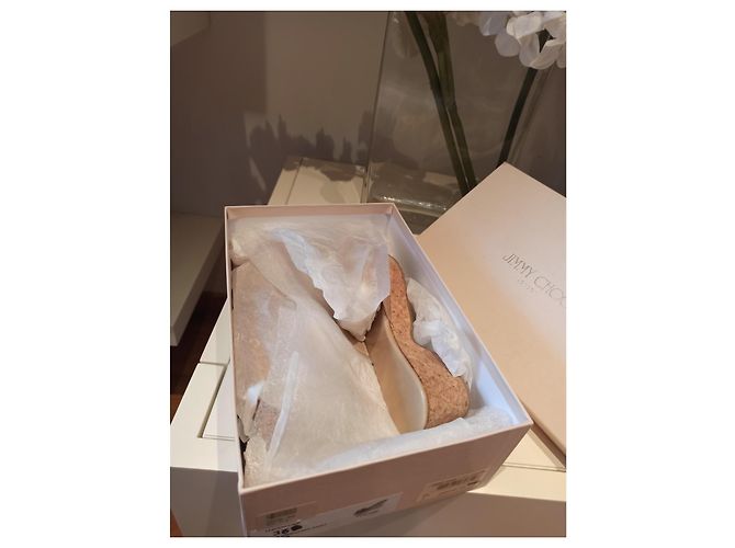 Sandali Jimmy Choo Beige Pelle Vernice 36 - vista 12