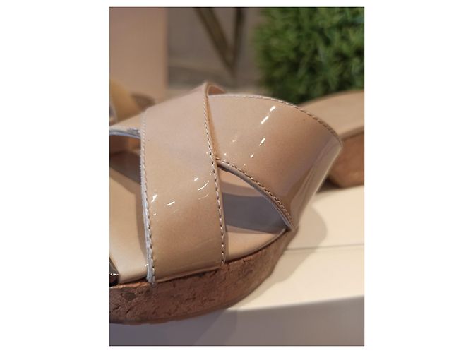 Sandali Jimmy Choo Beige Pelle Vernice 36 - vista 2