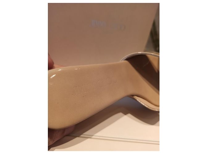 Sandali Jimmy Choo Beige Pelle Vernice 36 - vista 4