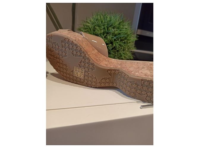 Sandali Jimmy Choo Beige Pelle Vernice 36 - vista 5