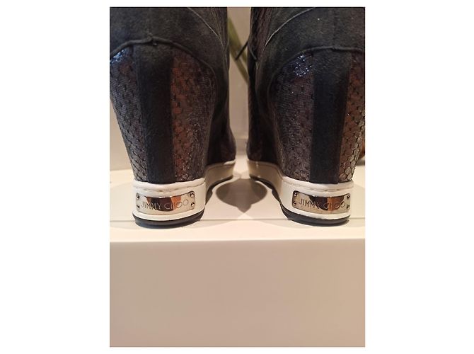 Jimmy Choo Lederstiefel Schwarz Weiß - Ansicht 6