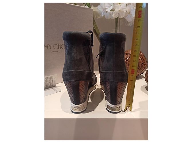 Jimmy Choo Lederstiefel Schwarz Weiß - Ansicht 7