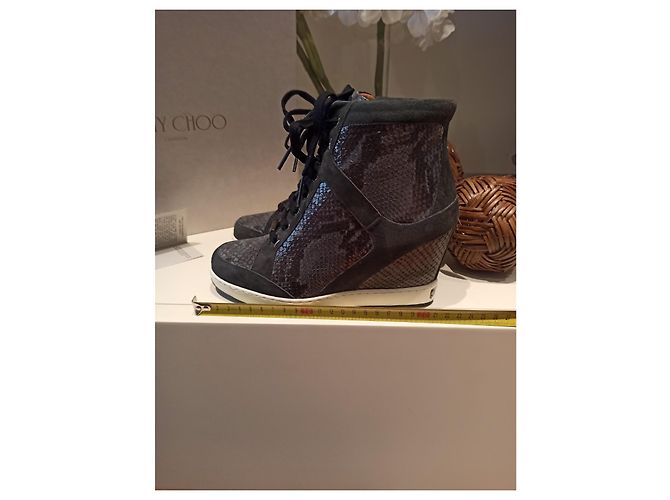 Jimmy Choo Lederstiefel Schwarz Weiß - Ansicht 8