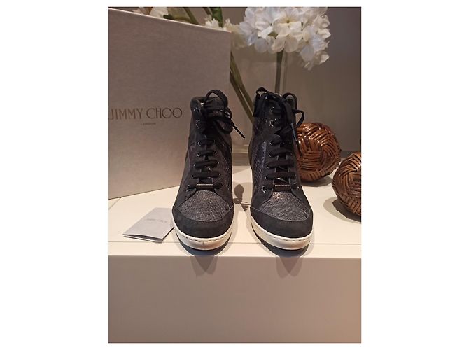 Jimmy Choo Lederstiefel Schwarz Weiß - Ansicht 9