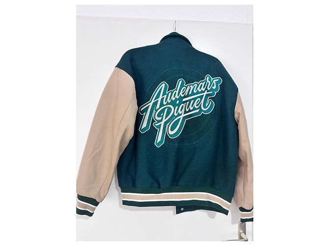Giacca Teddy Audemars Piguet Verde Scuro e Pelle - vista 8