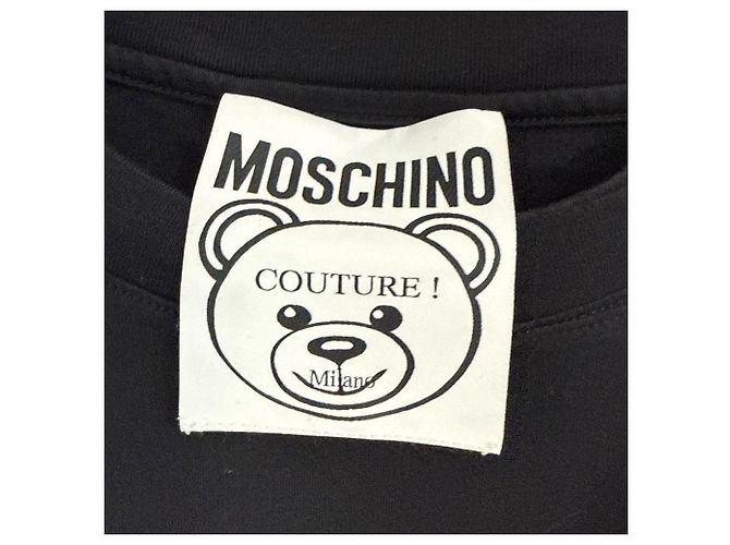 Camiseta de algodón bordada Moschino Negro - vista 4