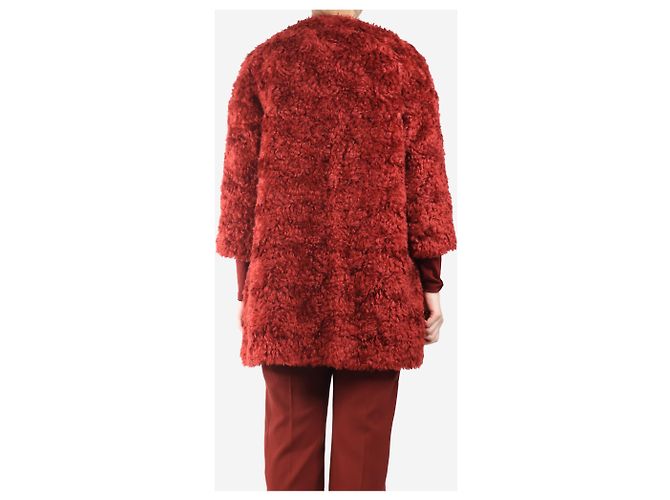 Autre Marque Abrigo de mohair rojo - talla UK 10 Roja - vista 2