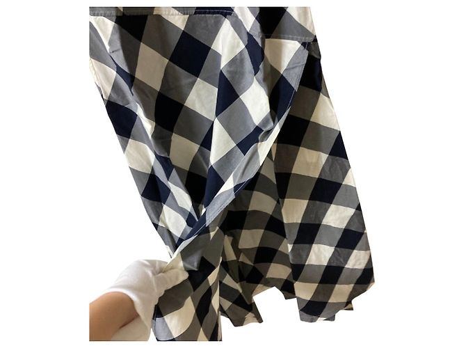 Autre Marque Vestido largo de algodón Cupro a cuadros 45R Azul - vista 5