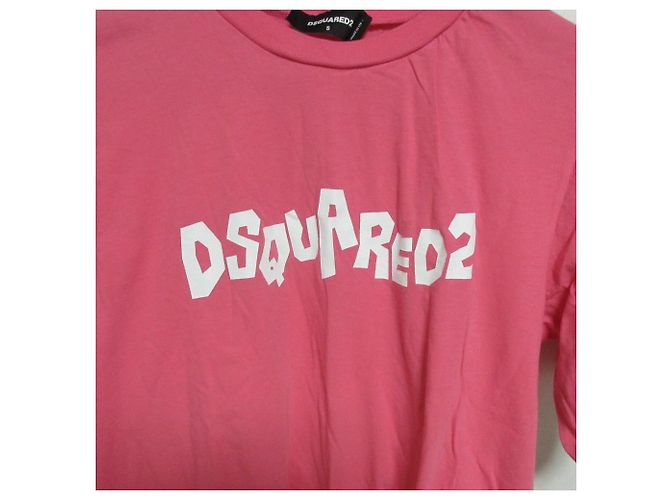 Autre Marque Camiseta de algodón con estampado de logo Dsquared2 Rosa - vista 3