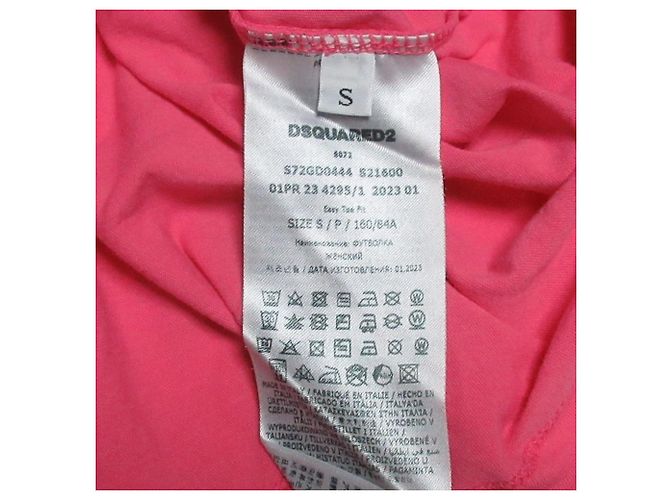 Autre Marque Camiseta de algodón con estampado de logo Dsquared2 Rosa - vista 5