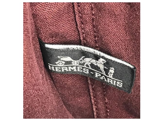Hermès HERMES Halb-Leder Foule PM Tasche Rot Bordeaux - Ansicht 10