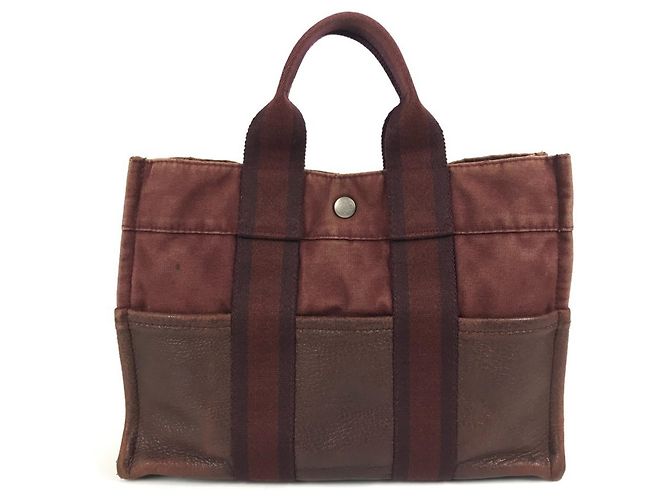 Hermès HERMES Halb-Leder Foule PM Tasche Rot Bordeaux - Ansicht 2