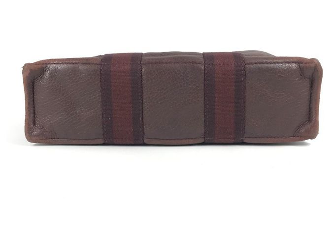 Hermès HERMES Halb-Leder Foule PM Tasche Rot Bordeaux - Ansicht 5