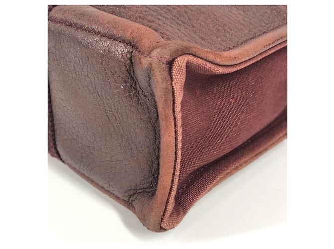 Hermès HERMES Halb-Leder Foule PM Tasche Rot Bordeaux - Ansicht 7